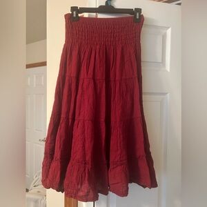 Cotton Flower Light Summer Midi Skirt One Size Fits All